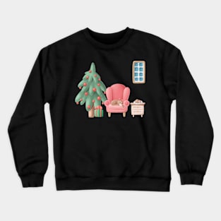 Christmas Holiday Snowglobe Sleeping Cat Crewneck Sweatshirt